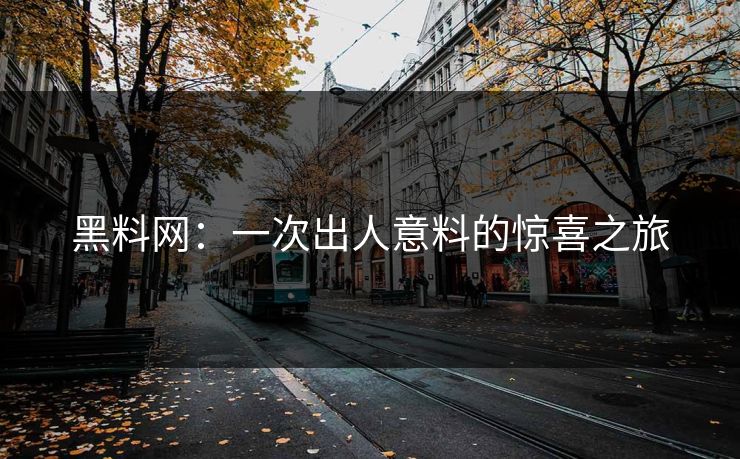 黑料网：一次出人意料的惊喜之旅