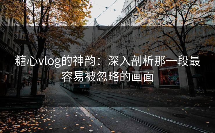 糖心vlog的神韵：深入剖析那一段最容易被忽略的画面