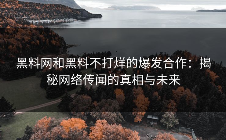 黑料网和黑料不打烊的爆发合作：揭秘网络传闻的真相与未来