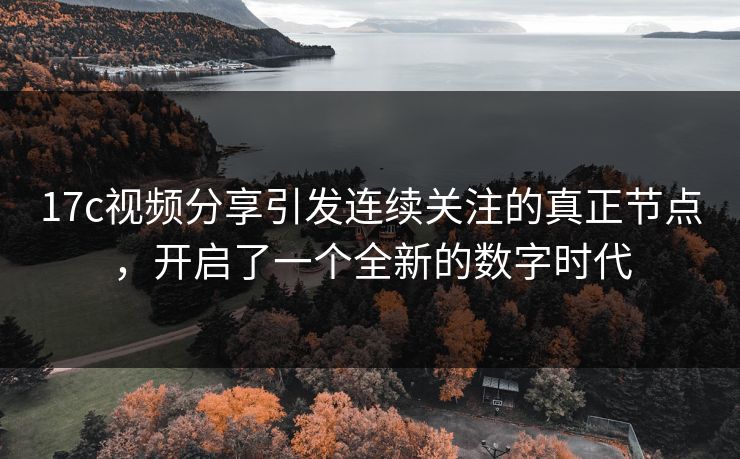 17c视频分享引发连续关注的真正节点,开启了一个全新的数字时代
