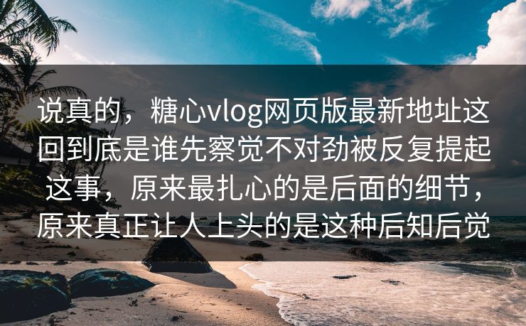 说真的,糖心vlog网页版最新地址这回到底是谁先察觉不对劲被反复提起这事,原来最扎心的是后面的细节,原来真正让人上头的是这种后知后觉
