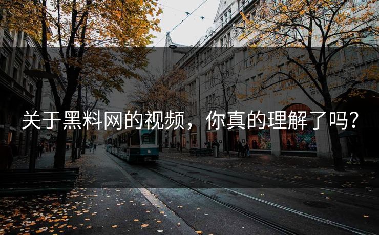 关于黑料网的视频,你真的理解了吗?
